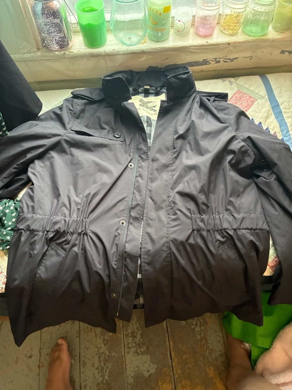 Burberry Black Relaxed Packable Trench Jacket - Picture 2 of 8